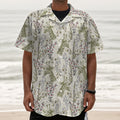 Vintage Giraffe Print Textured Short Sleeve Shirt