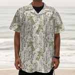 Vintage Giraffe Print Textured Short Sleeve Shirt