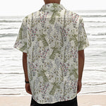 Vintage Giraffe Print Textured Short Sleeve Shirt