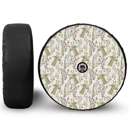 Vintage Giraffe Print Tire Cover With Camera Hole