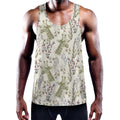 Vintage Giraffe Print Men's Workout Tank Top