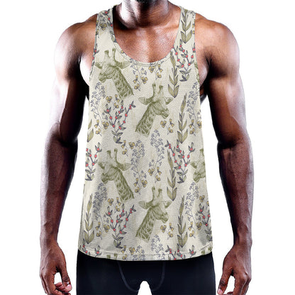Vintage Giraffe Print Training Tank Top
