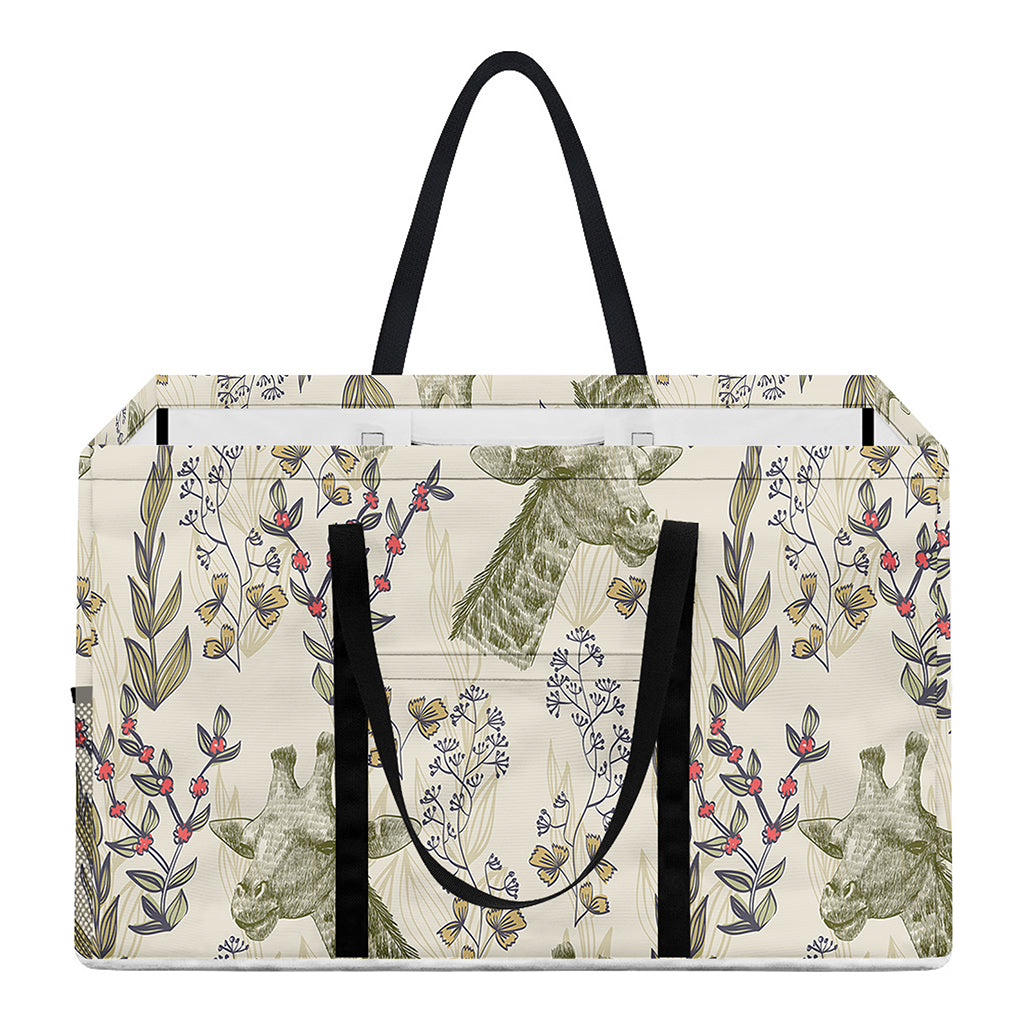 Vintage Giraffe Print Utility Tote Bag