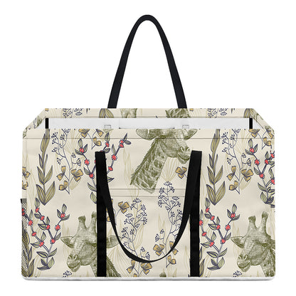 Vintage Giraffe Print Utility Tote Bag