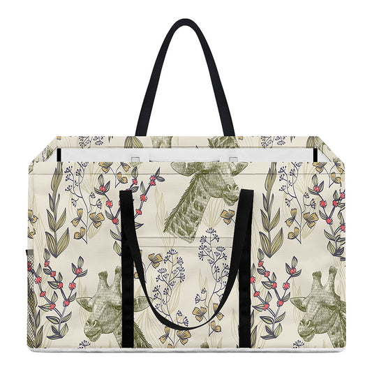 Vintage Giraffe Print Utility Tote Bag