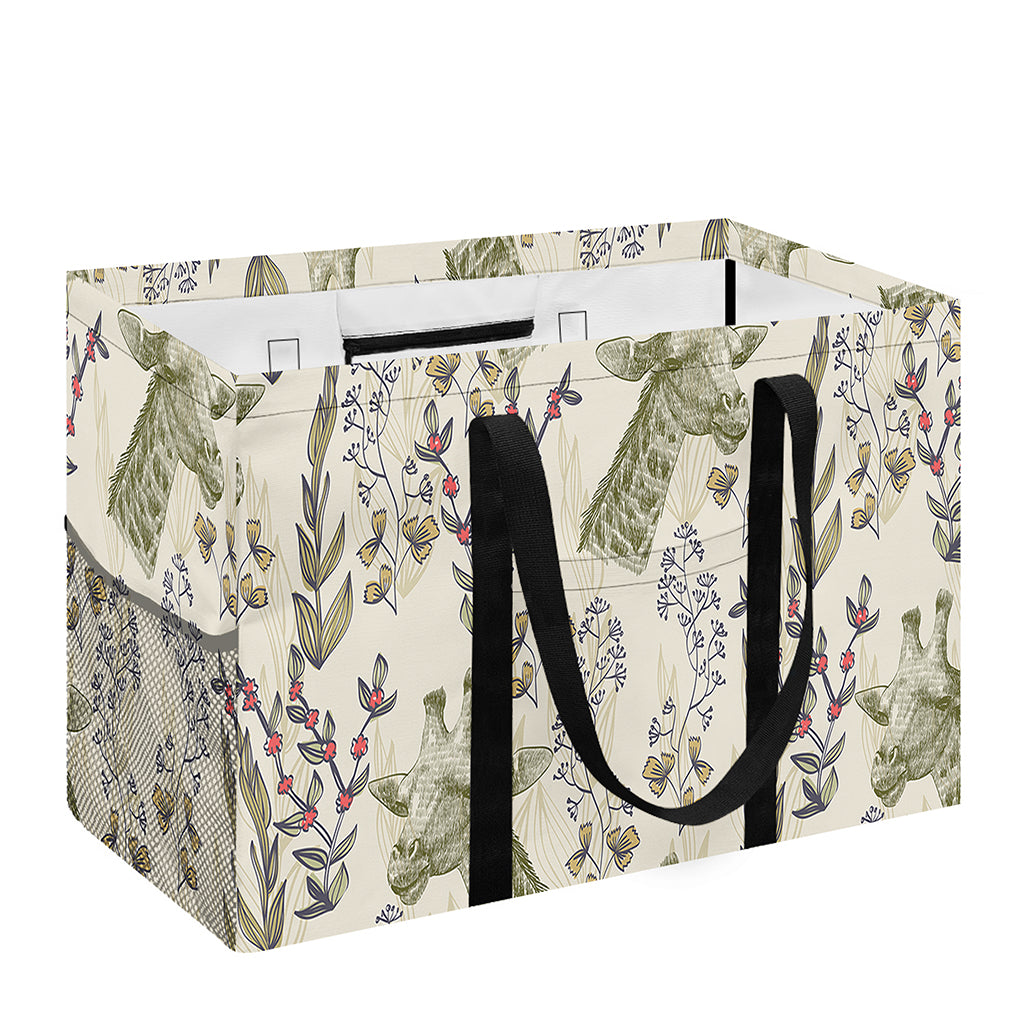 Vintage Giraffe Print Utility Tote Bag