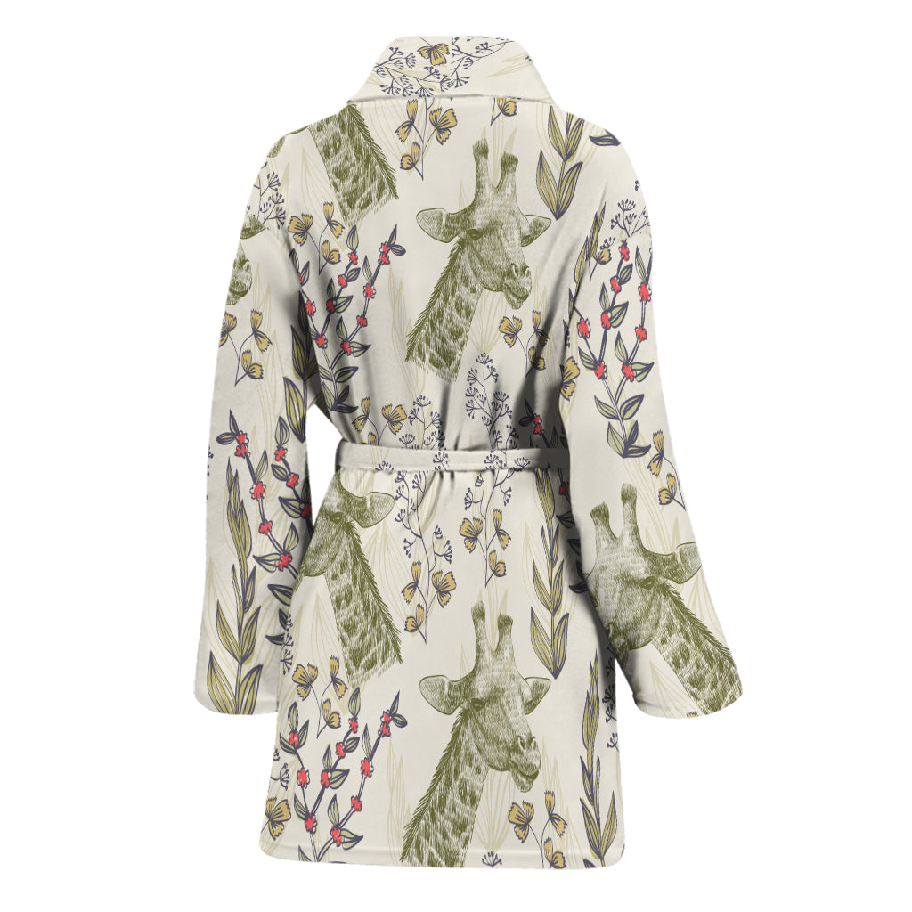 Vintage Giraffe Print Women's Bathrobe