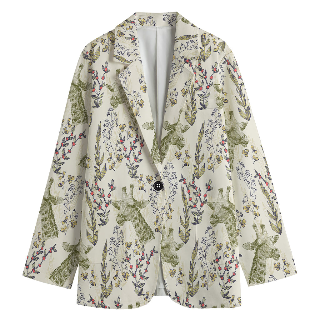 Vintage Giraffe Print Women's Blazer