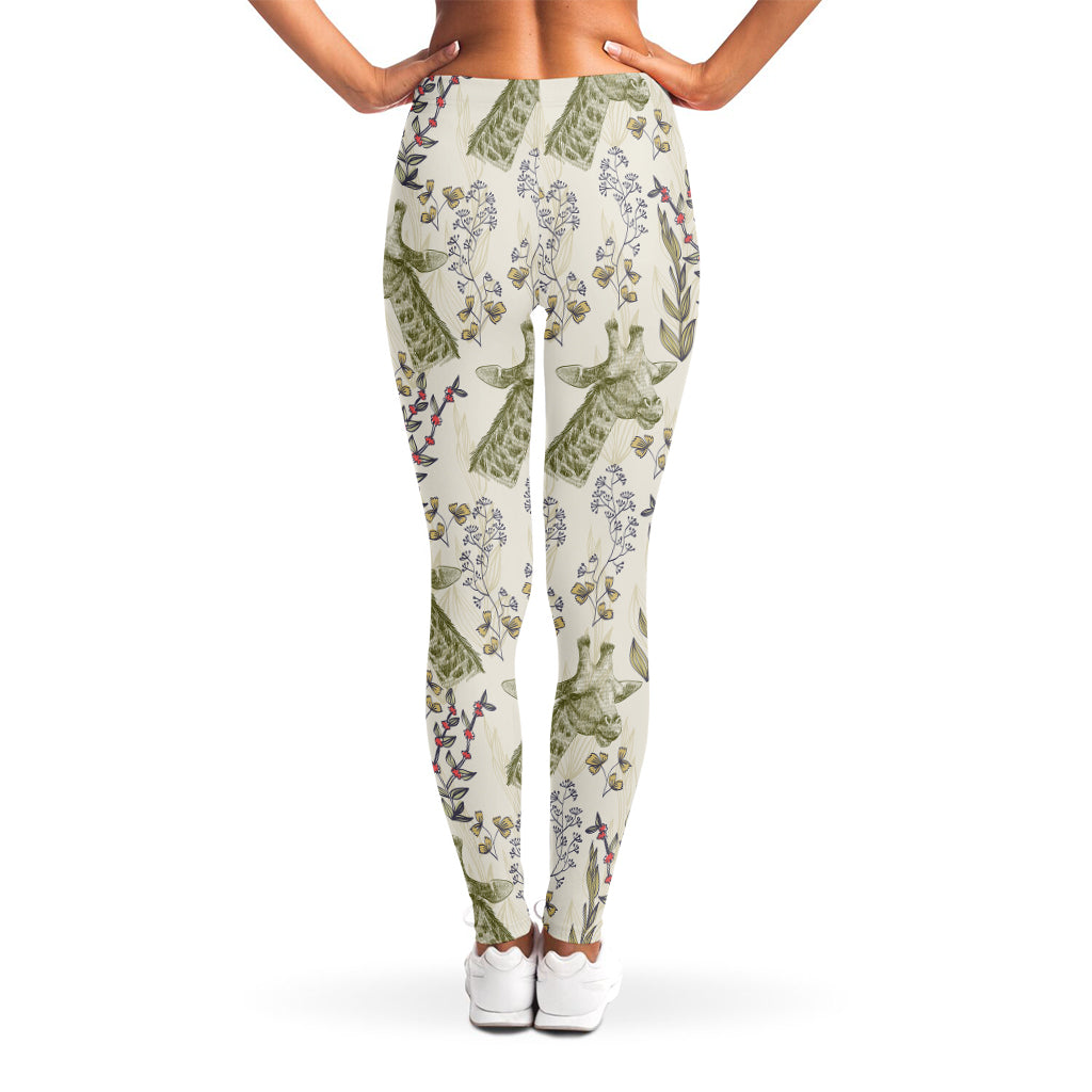 Vintage Giraffe Print Women's Leggings