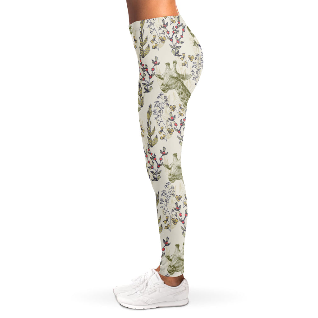 Vintage Giraffe Print Women's Leggings