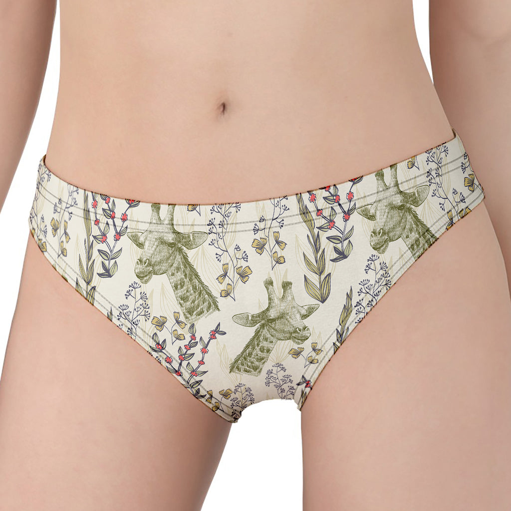 Vintage Giraffe Print Women's Panties