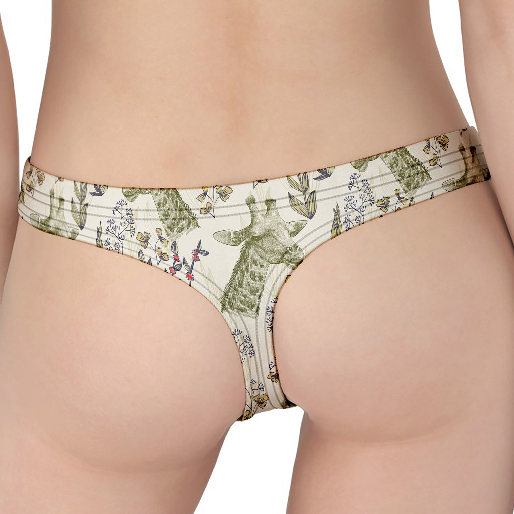 Vintage Giraffe Print Women's Thong