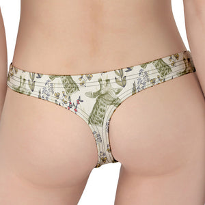 Vintage Giraffe Print Women's Thong