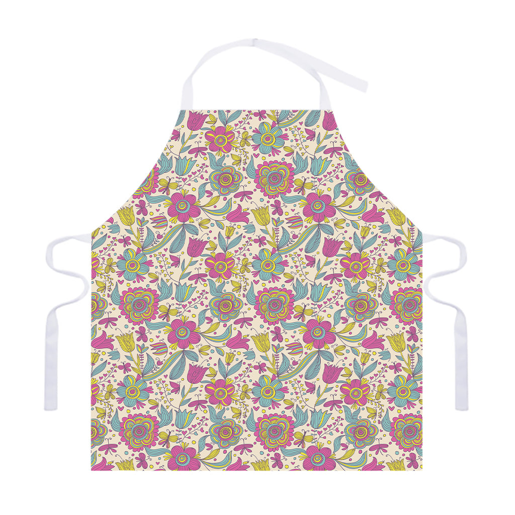 Vintage Girly Floral Print Adjustable Apron