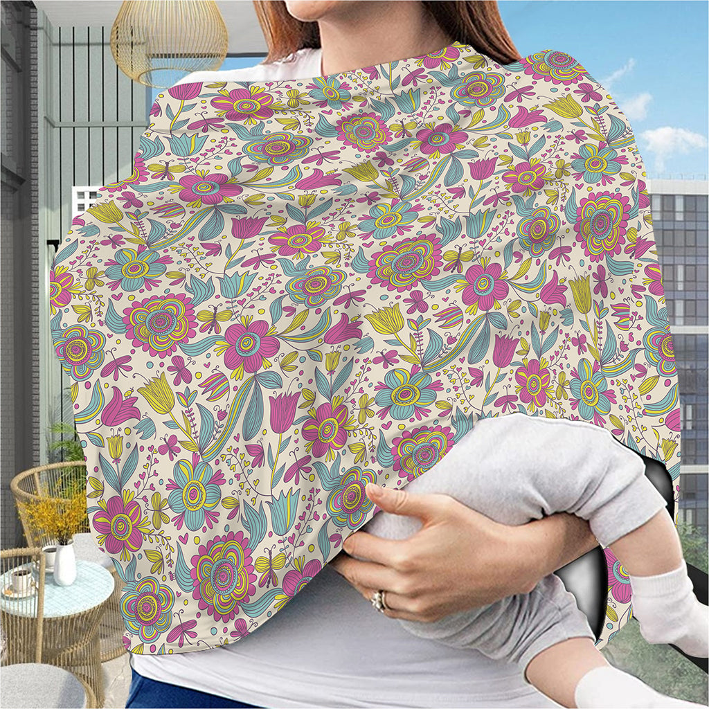 Vintage Girly Floral Print Baby Seat Cover