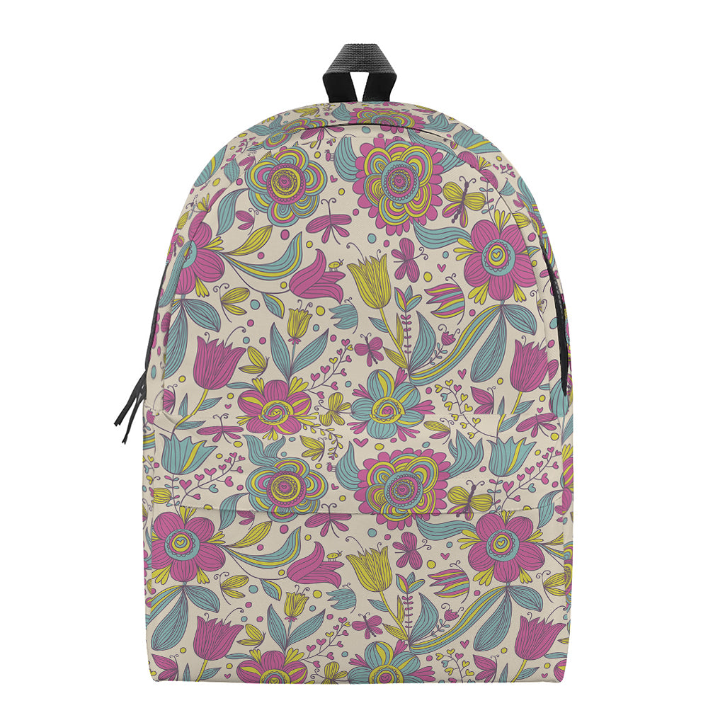 Vintage Girly Floral Print Backpack