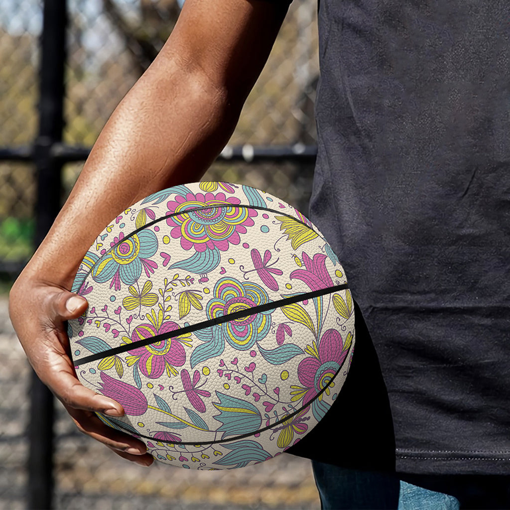 Vintage Girly Floral Print Basketball
