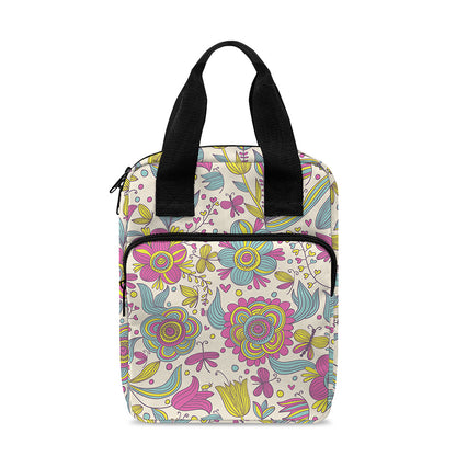 Vintage Girly Floral Print Bible Tote Bag