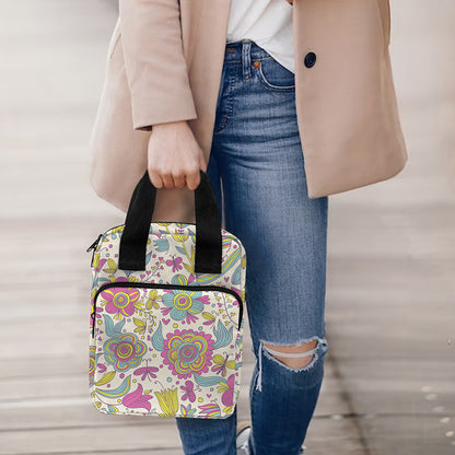 Vintage Girly Floral Print Bible Tote Bag