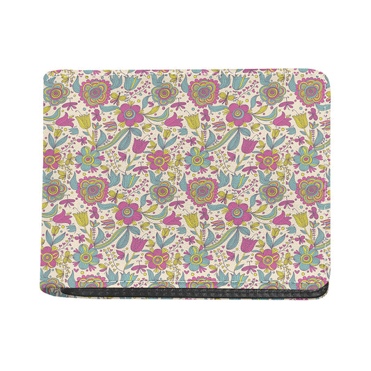 Vintage Girly Floral Print Bifold Wallet