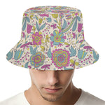 Vintage Girly Floral Print Bucket Hat