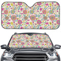 Vintage Girly Floral Print Car Windshield Sun Shade