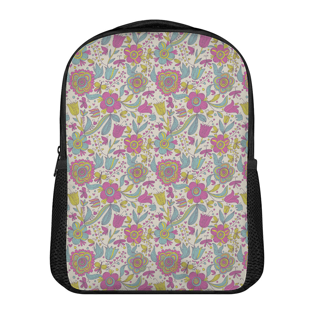 Vintage Girly Floral Print Casual Backpack