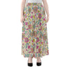 Vintage Girly Floral Print Chiffon Maxi Skirt