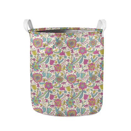 Vintage Girly Floral Print Collapsible Laundry Basket