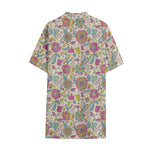 Vintage Girly Floral Print Cotton Hawaiian Shirt