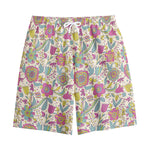 Vintage Girly Floral Print Cotton Shorts
