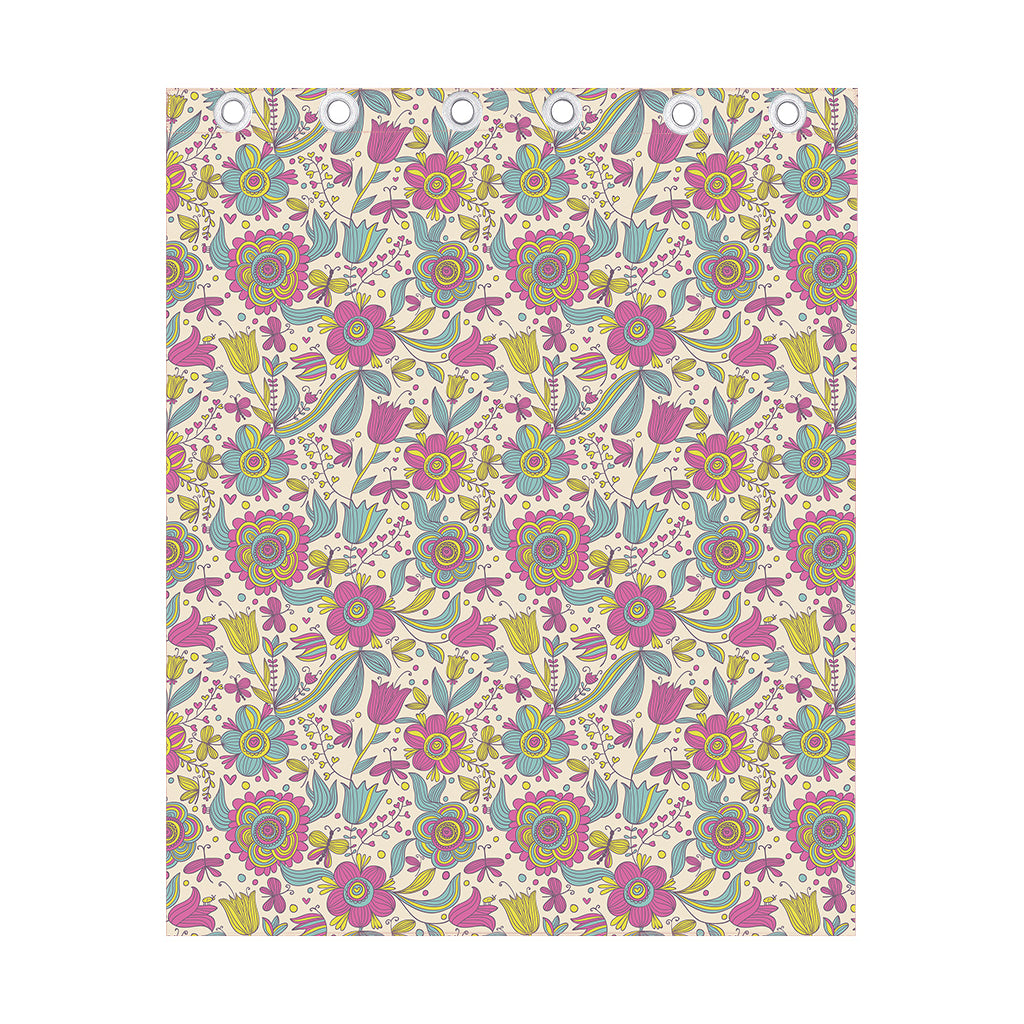 Vintage Girly Floral Print Curtain