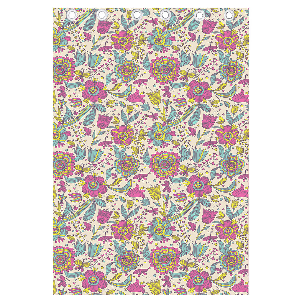Vintage Girly Floral Print Curtain