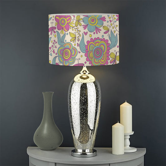 Vintage Girly Floral Print Drum Lamp Shade