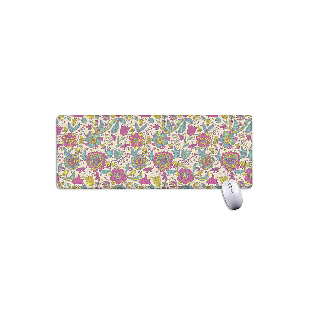 Vintage Girly Floral Print Extended Mouse Pad