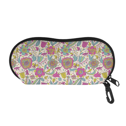 Vintage Girly Floral Print Glasses Case