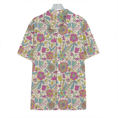 Vintage Girly Floral Print Hawaiian Shirt