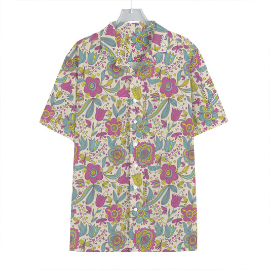 Vintage Girly Floral Print Hawaiian Shirt