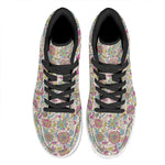 Vintage Girly Floral Print High Top Leather Sneakers