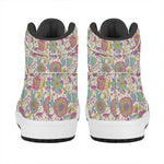 Vintage Girly Floral Print High Top Leather Sneakers