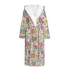 Vintage Girly Floral Print Hooded Bathrobe