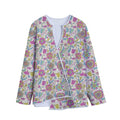 Vintage Girly Floral Print Long Sleeve Short Coat