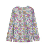 Vintage Girly Floral Print Long Sleeve Short Coat