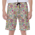Vintage Girly Floral Print Men's Beach Shorts