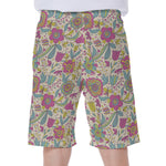 Vintage Girly Floral Print Men's Beach Shorts