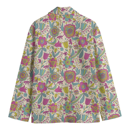 Vintage Girly Floral Print Men's Blazer