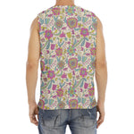 Vintage Girly Floral Print Men's Fitness Tank Top