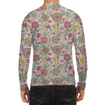 Vintage Girly Floral Print Men's Long Sleeve Rash Guard