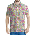 Vintage Girly Floral Print Men's Polo Shirt