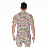 Vintage Girly Floral Print Men's Rompers
